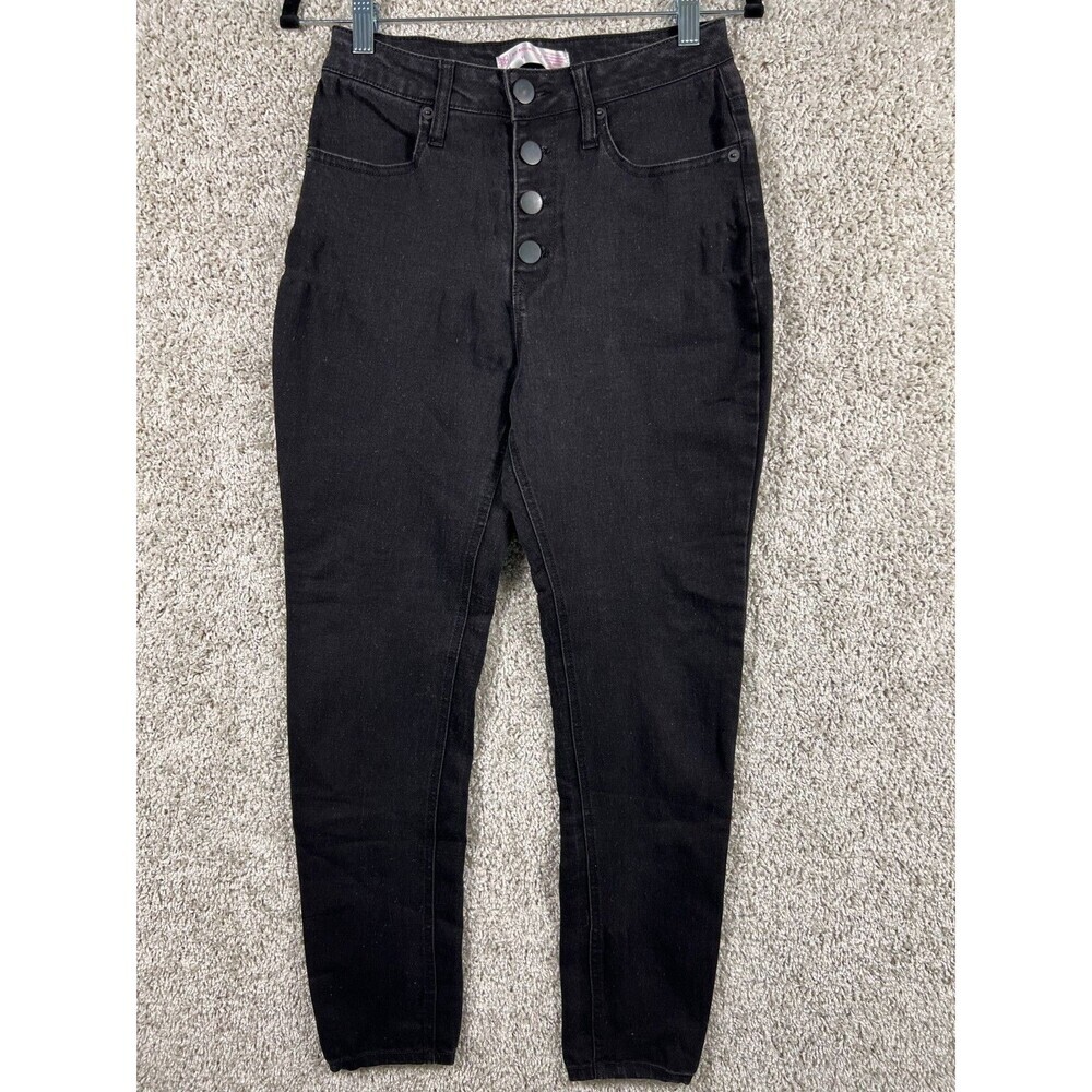 No Boundaries Black Skinny Jeans Button Fly Womens Size 11 High Rise Stretch